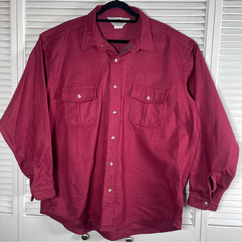 The Sportsman’s Guide Men’s Burgundy Vintage Flannel Shirt – 2X Large
